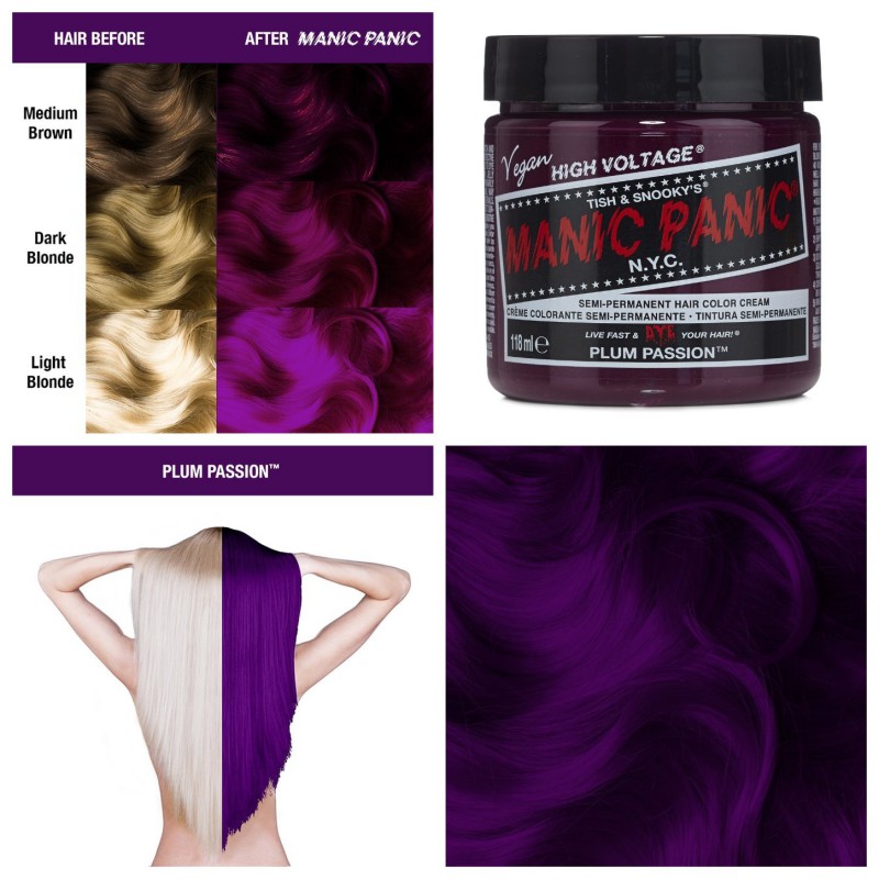 Фиолетовая краска для волос PLUM PASSION CLASSIC HAIR DYE - Manic Panic